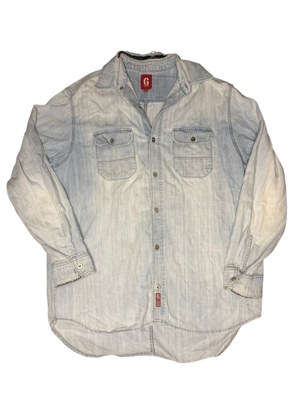 Vintage Guess Jeans Light Wash Denim Button-Up Shirt
